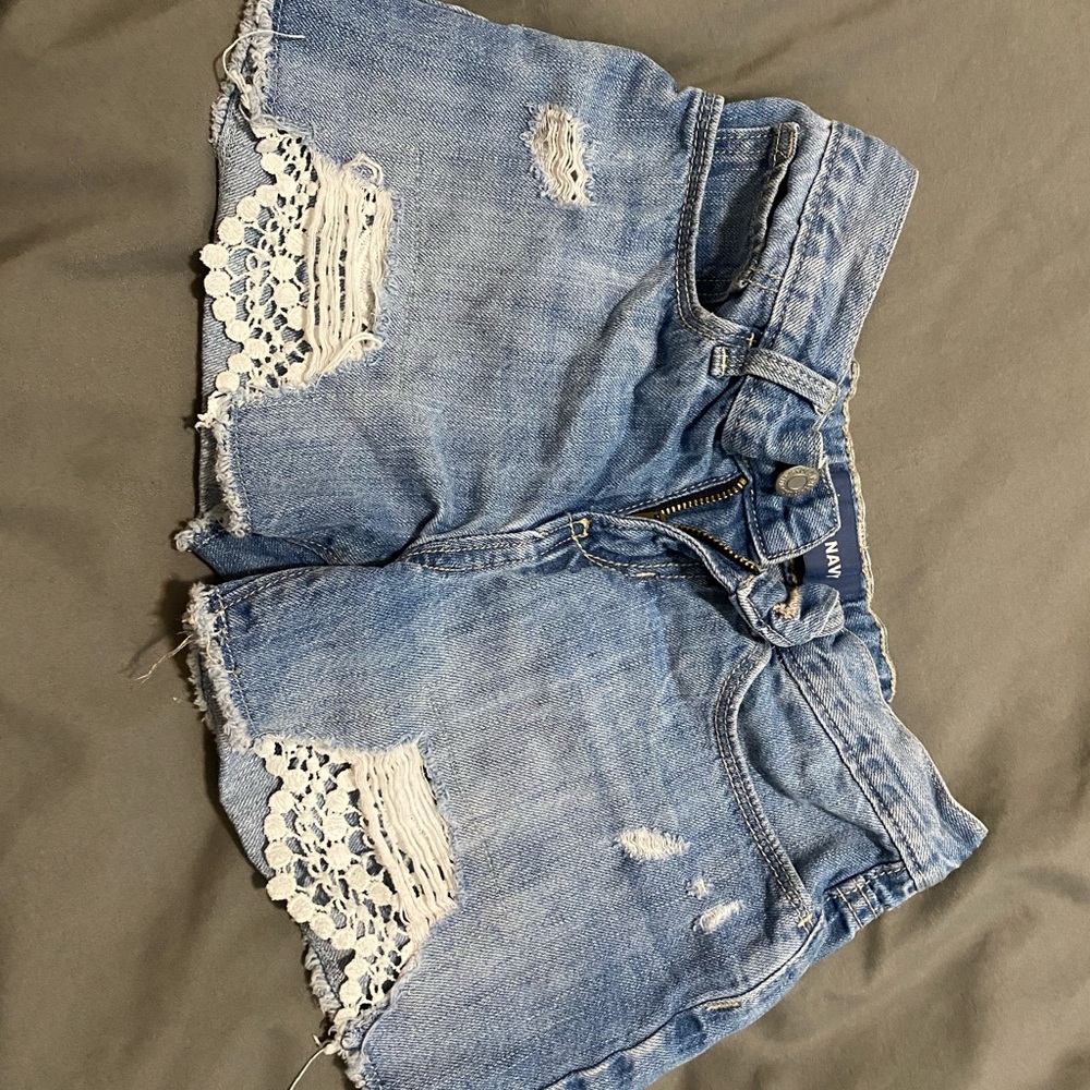 Denim shorts ripped